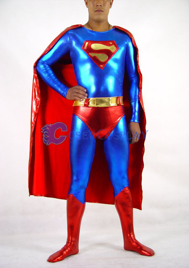 Superman Cosplay Costume Shiny Halloween
